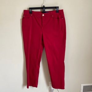 Bandolino red jeans, 12 petite, lightly worn.